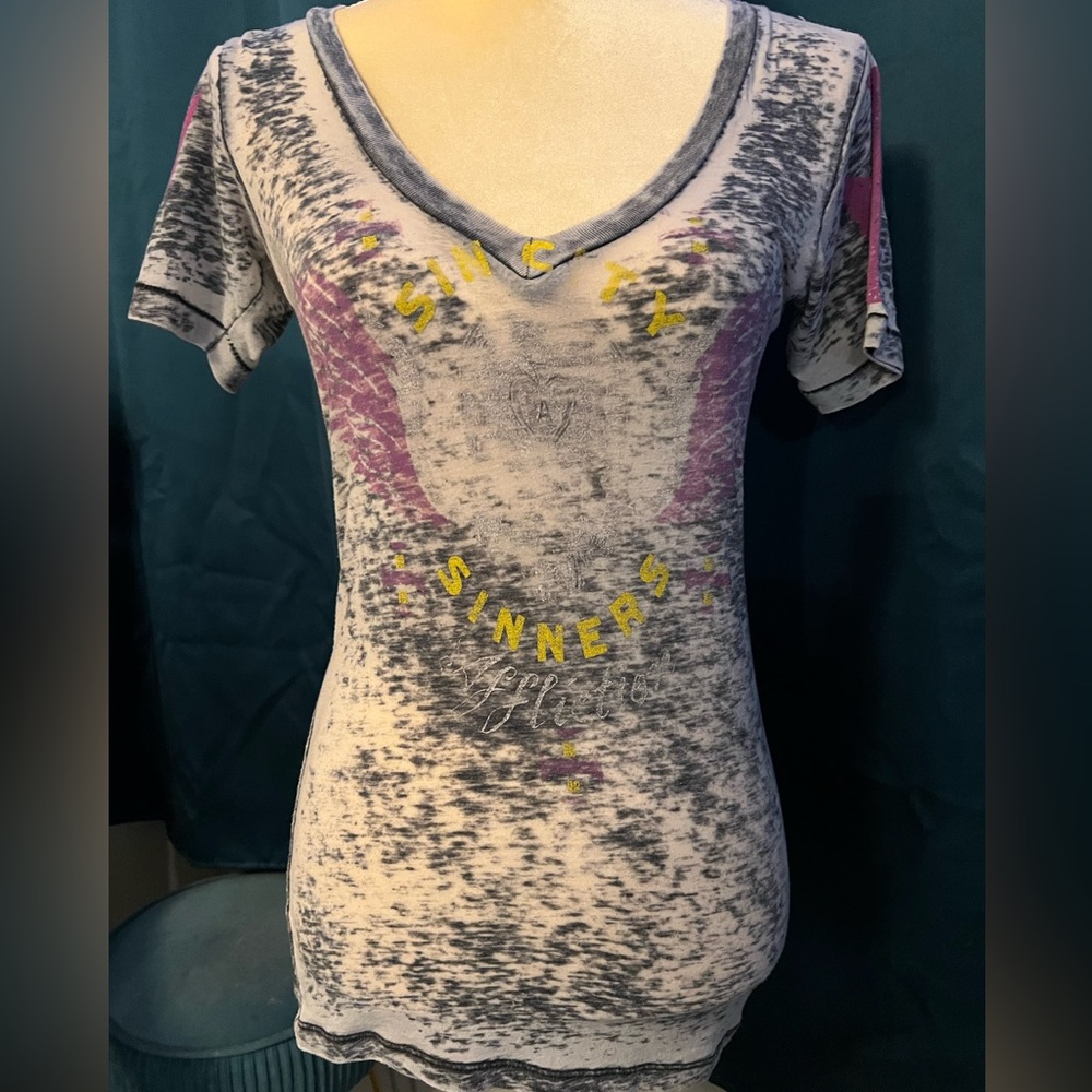 😈Affliction Sin City Sinners Tshirt✝️